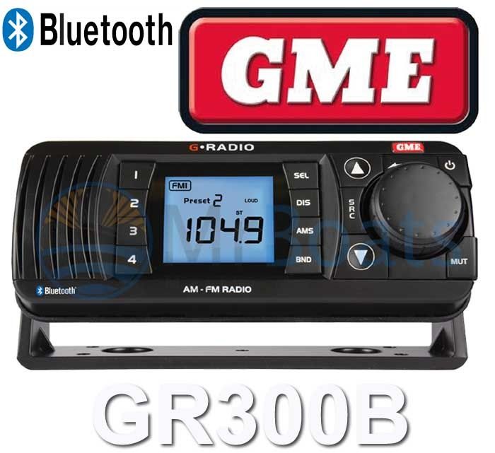 GME GR300 AM / FM Marine Radio Receiver Bluetooth Black Island